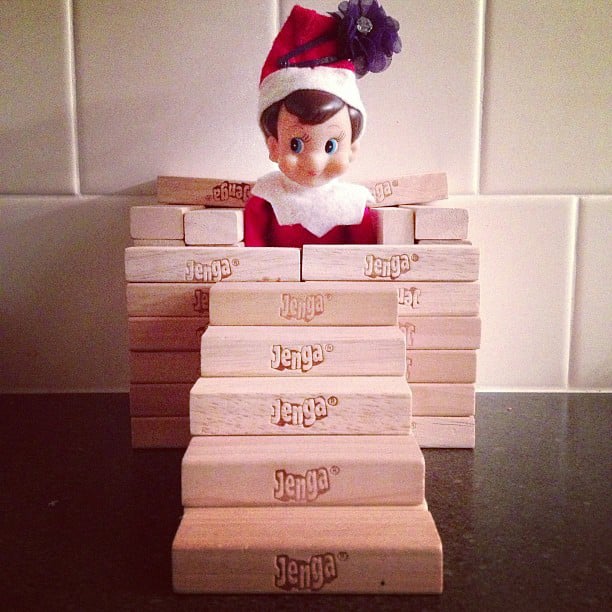 The Jenga Jingle Elf on the Shelf Ideas POPSUGAR Moms Photo 44