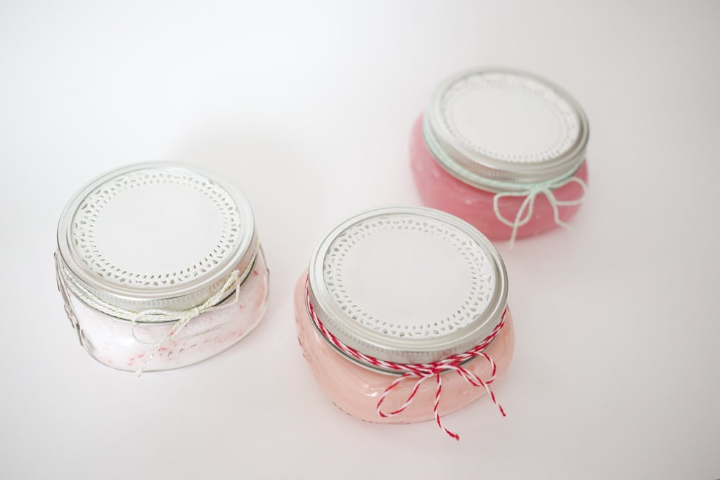 For a sweet finishing touch, add a doily to the top of the lid and a bow made from ribbon or baker's twine.