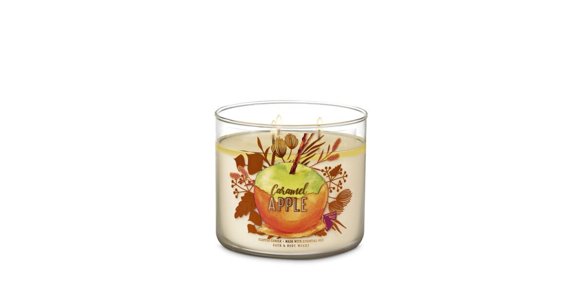 Bath & Body Works Caramel Apple 3Wick Candle Bath and Body Works Fall Sale 2019 POPSUGAR