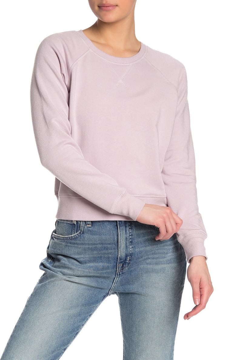 Madewell Solid Raglan Fleece Lined Sweatshirt