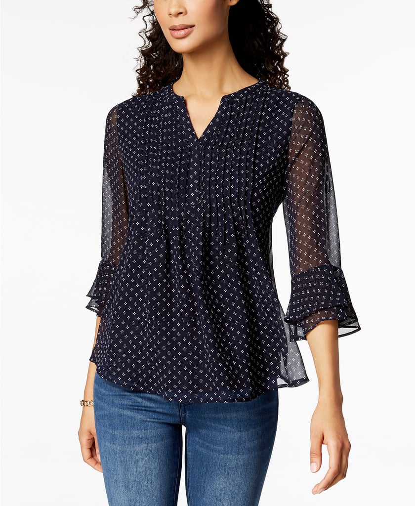 Charter Club Printed Pintuck Top Versatile and Flattering Tops For