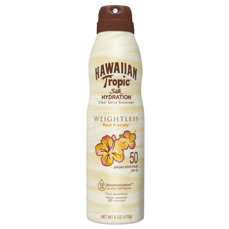 A Body Sunscreen: Hawaiian Tropic Silk Hydration Weightless Sunscreen Spray SPF 50