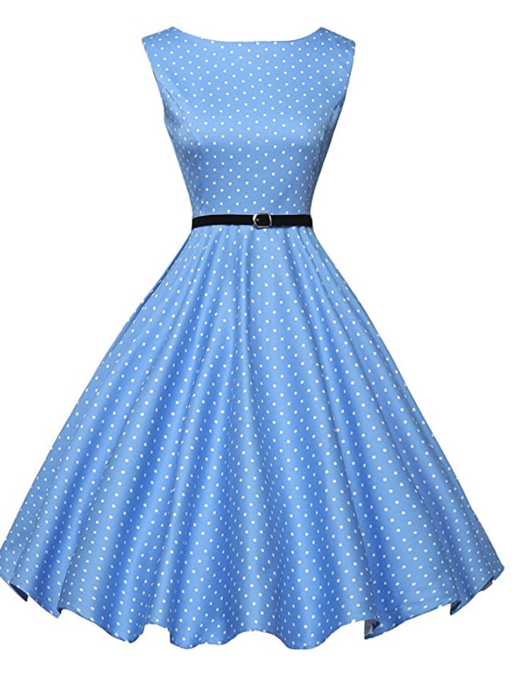 Grace Karin Boatneck Sleeveless Vintage Tea Dress With Belt