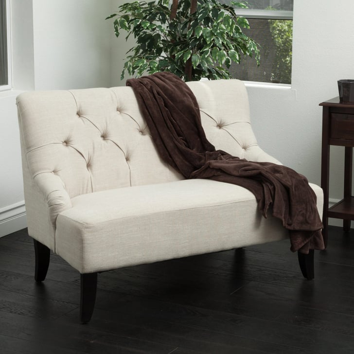 Light Beige Fabric Settee Best SmallSpace Furniture From Pier 1