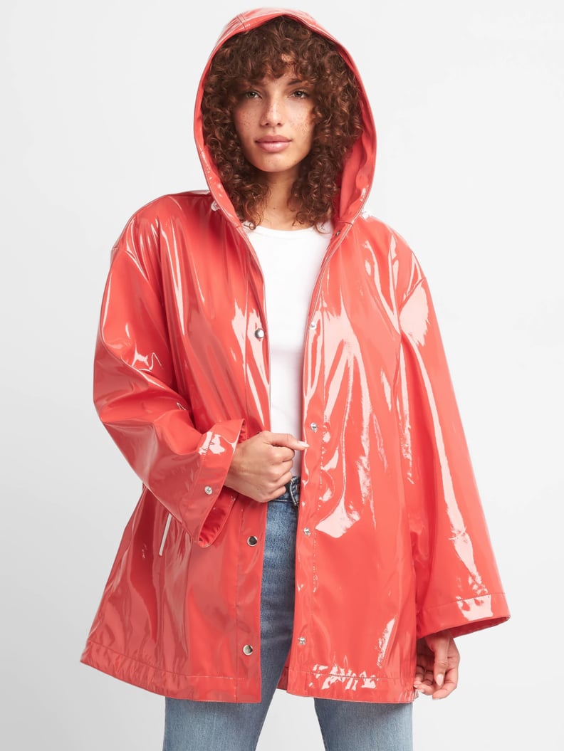 Gap Hooded High-Gloss Rain Jacket