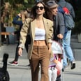 Emily Ratajkowski Shows Us a Suit and Sneakers Done Right, Crop Top Not Required