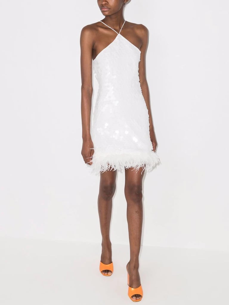 德拉瓦里卡迪拉克的金属片露背的超短连衣裙(235美元,最初468美元)