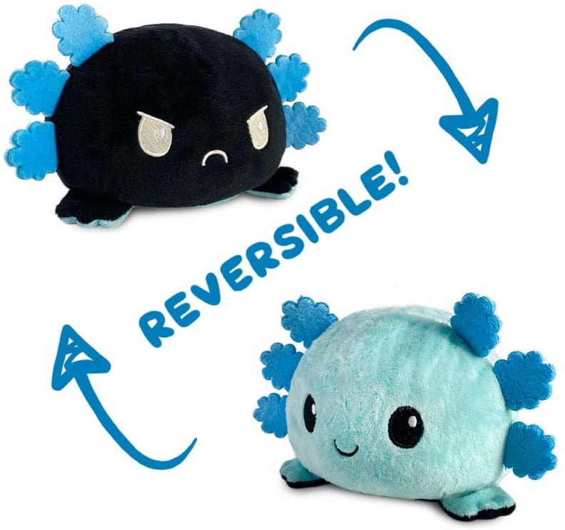 TeeTurtle Reversible Axolotl Plushie in Blue and Black