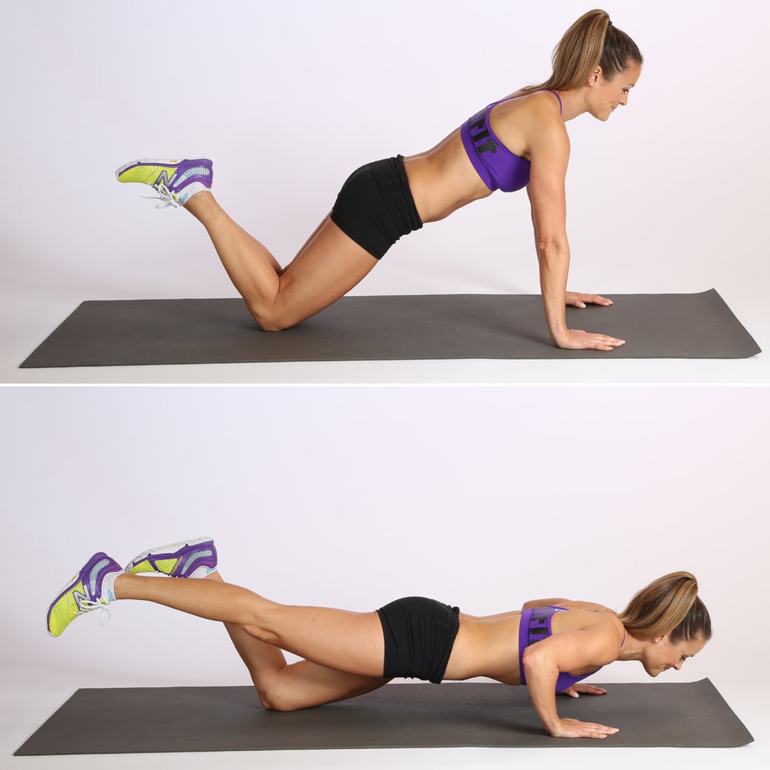 One Legged Push Up On Knees Popsugar Fitness