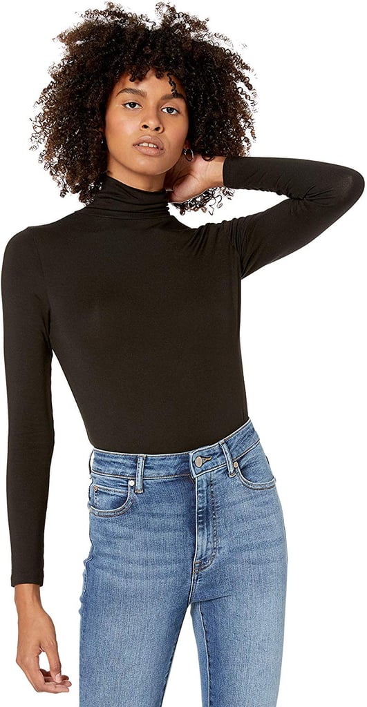 The Drop Women's Phoebe Long Sleeve Turtleneck Fitted T-Shirt