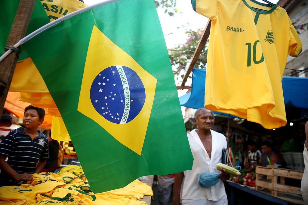 Brazil merchandise was put out ahead of the World Cup.