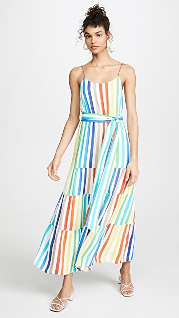 Alice + Olivia Janan Spaghetti Strap Midi Peasant Dress