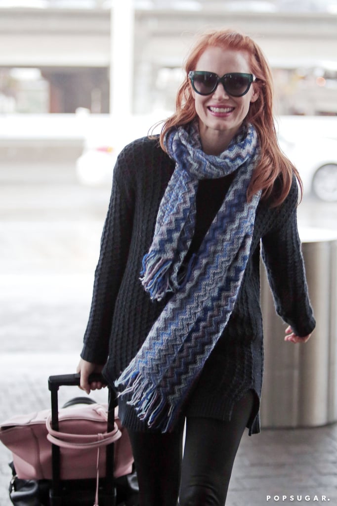 Jessica Chastain jetted out of LAX on Tuesday.