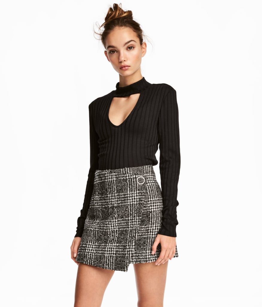 H&M Short Wrap-Front Skirt | Wrap Miniskirt Trend | POPSUGAR Fashion ...