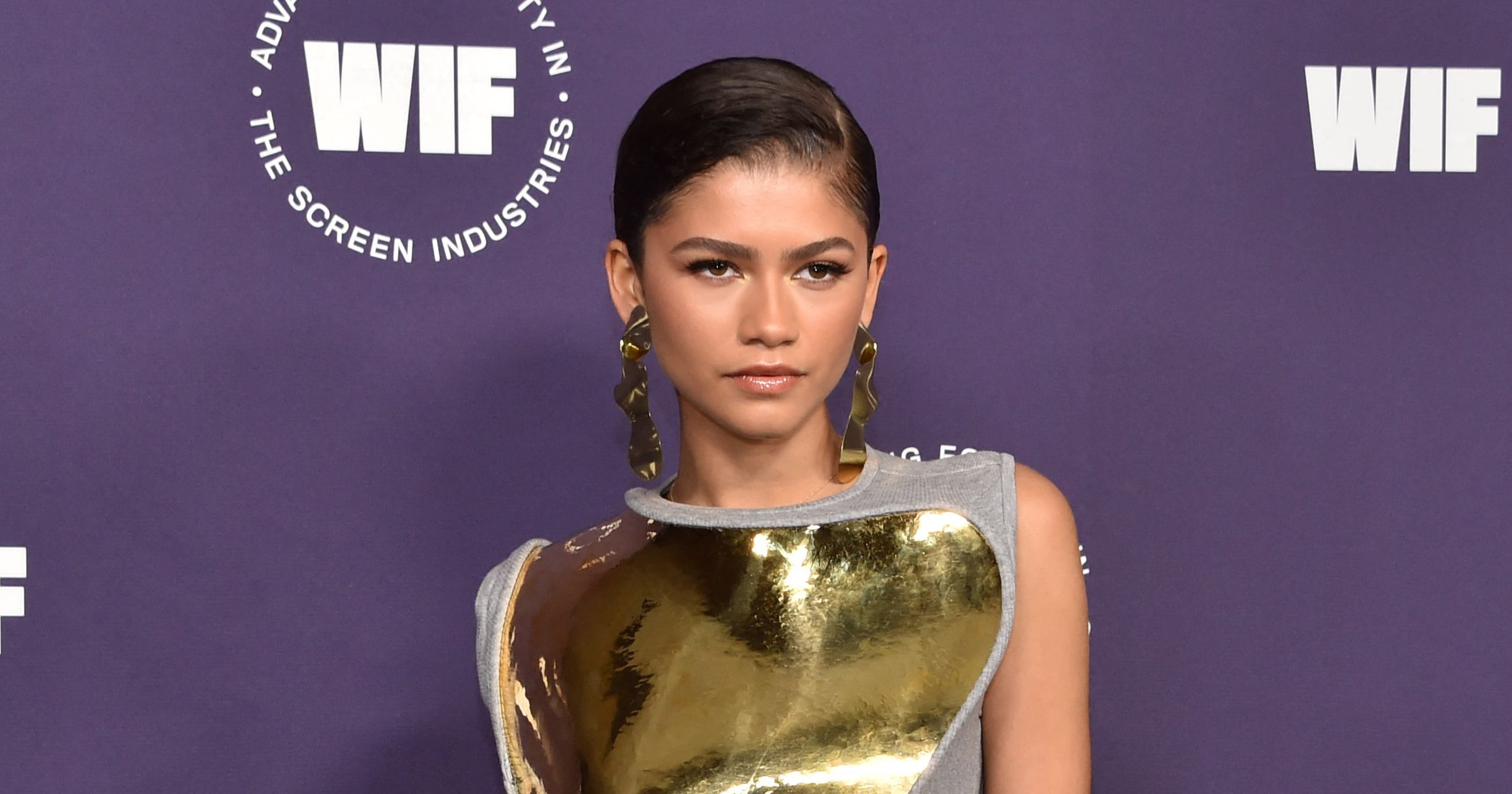 Zendaya's Gold-Plated Loewe Dress at Women in Film Honors | PS Fashion
