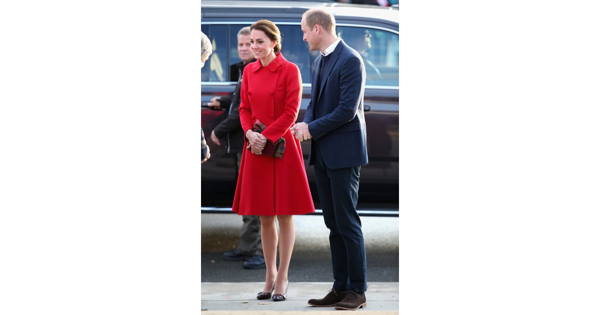 For a visit to the McBride Museum, Kate covered up in a cherryred