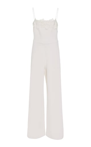 Lein's Lace Trim Wool Jumpsuit