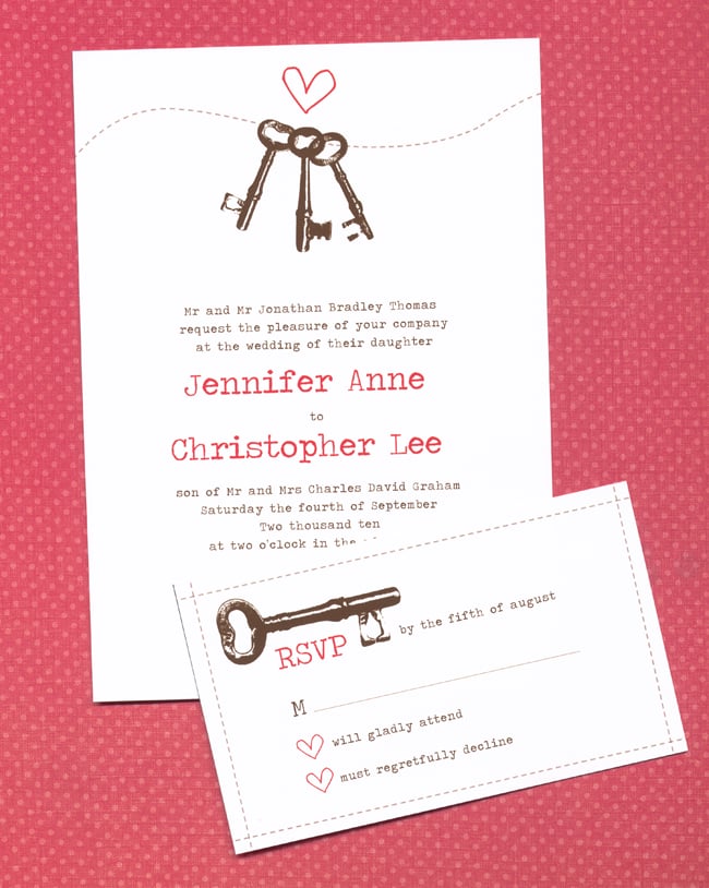 Keys to Your Heart Wedding Invitation