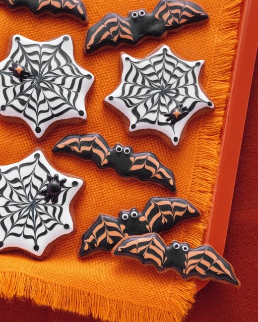 Bat and Cobweb Cookies