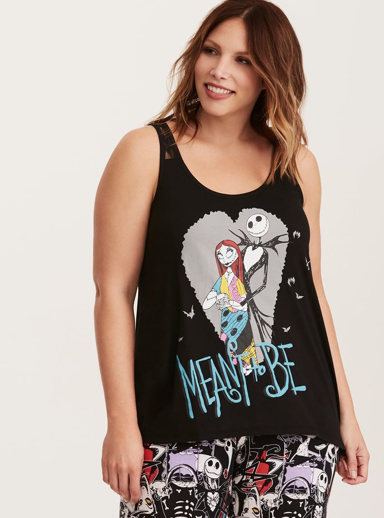 Jack & Sally Lace Inset Sleep Tank