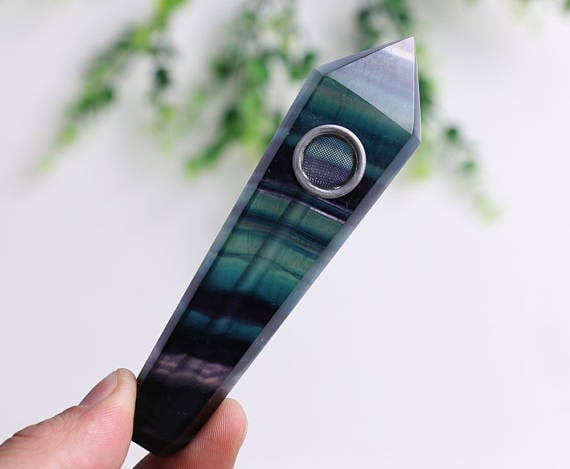 Natural Fluorite Crystal Pipe