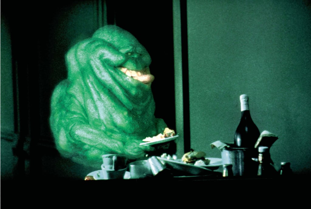 Slimer feeds his face in a final frame from Ghostbusters