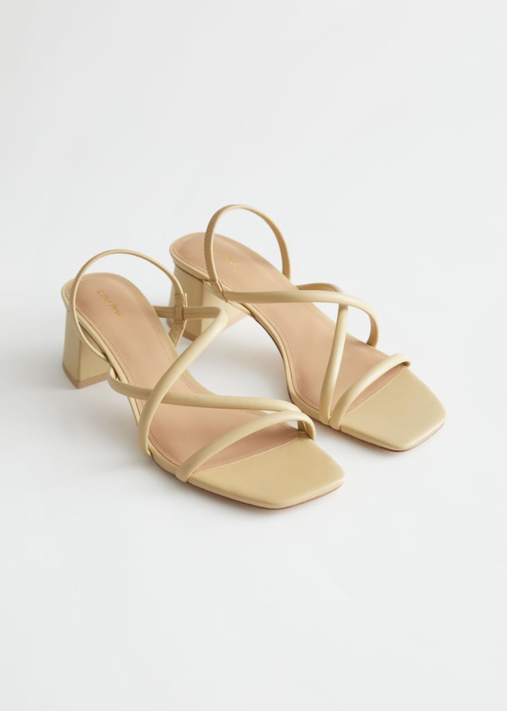 & Other Stories Chunky Strap Heeled Leather Sandals