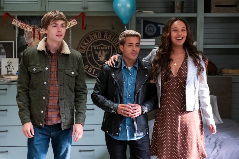 13 REASONS WHY  (L TO R) MILES HEIZER as ALEX STANDALL, CHRISTIAN NAVARRO as TONY PADILLA and ALISHA BOE as JESSICA DAVIS in episode 401 of 13 REASONS WHY  Cr. DAVID MOIR/NETFLIX  2020