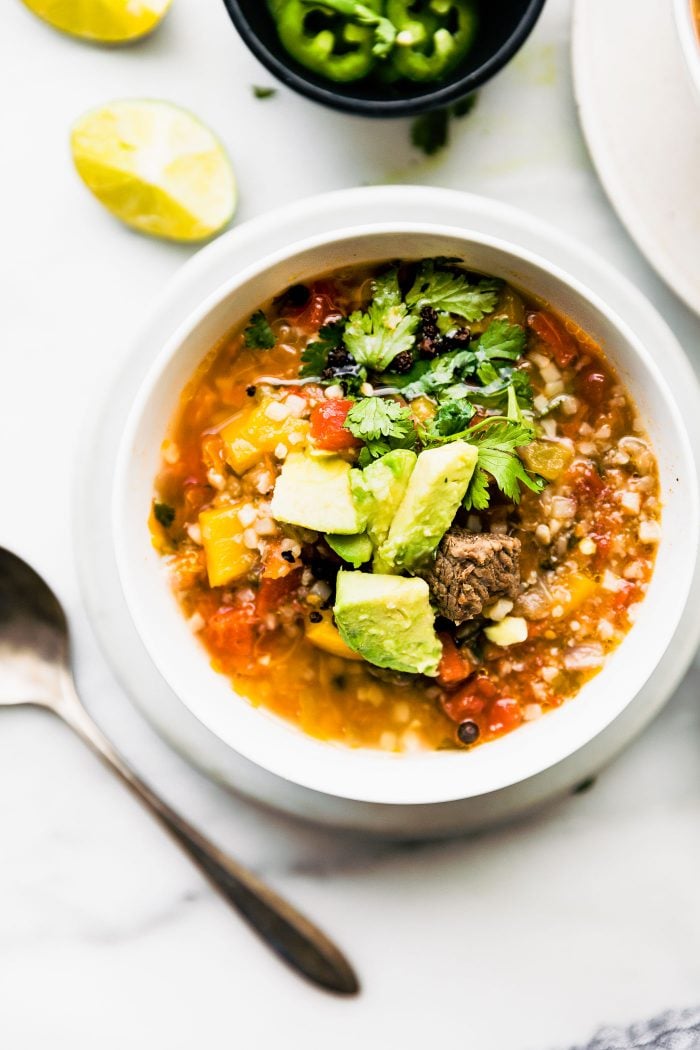 Whole30 Fajita Steak Soup