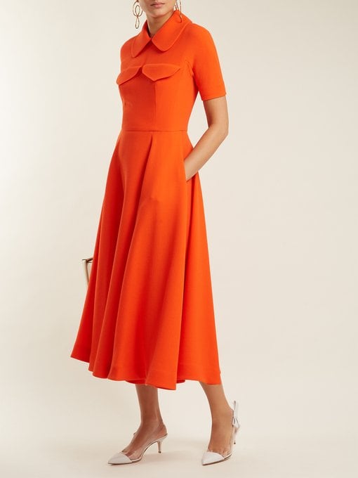 Emilia Wickstead Alice Short-Sleeved Wool-Crepe Midi Dress