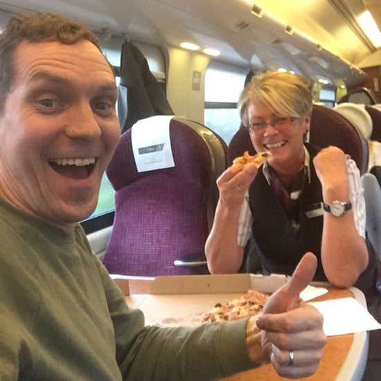 Guy Orders Pizza on a Train Twitter Story