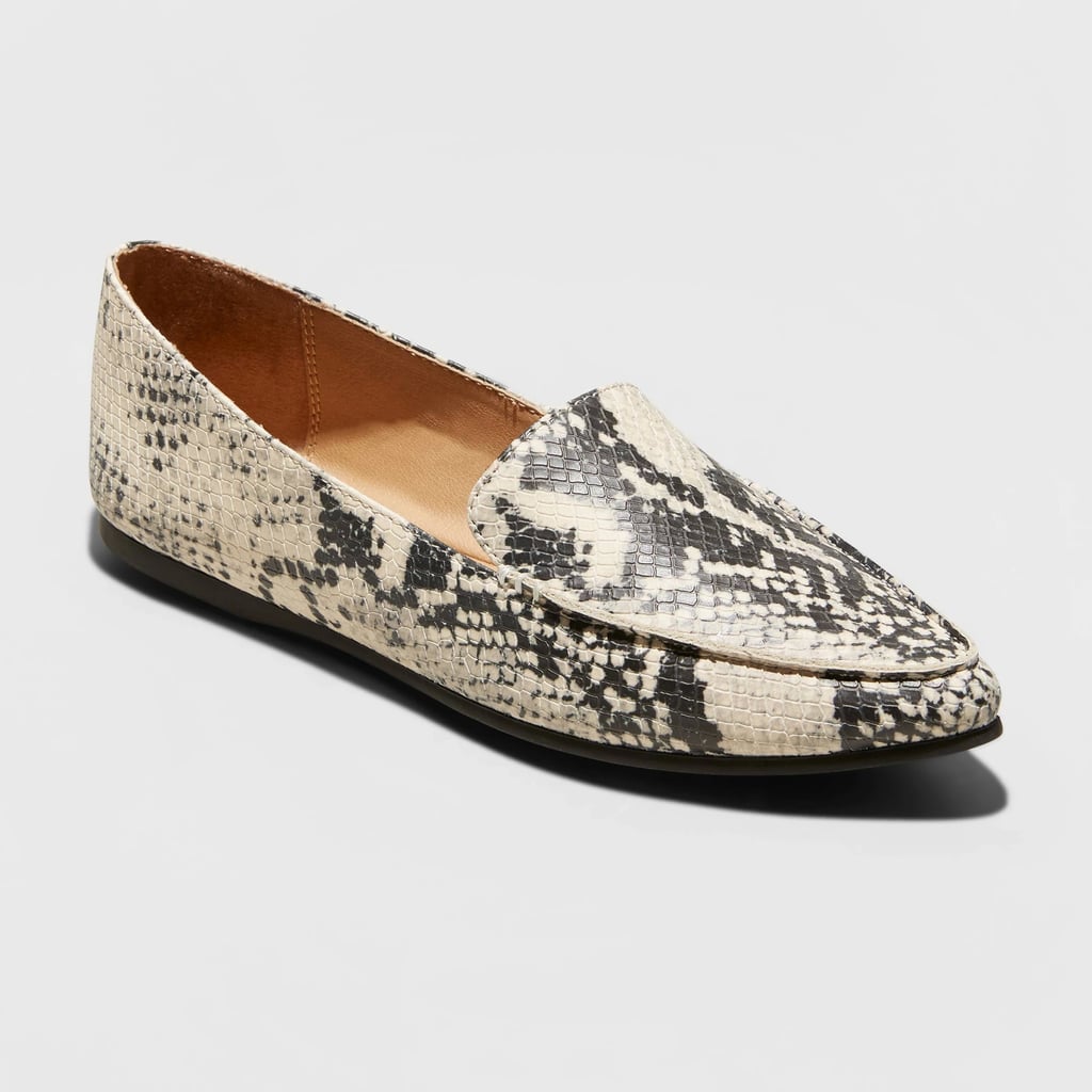 A New Day Women's Micah Faux Leather Snake Print Pointy Toe Loafers