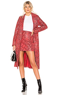 L'Academie The Serpent Leather Trench Coat in Snake