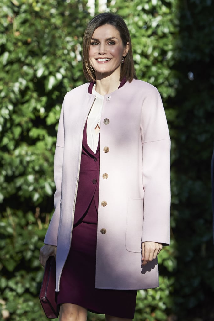 Queen Letizia in a Blush Coat
