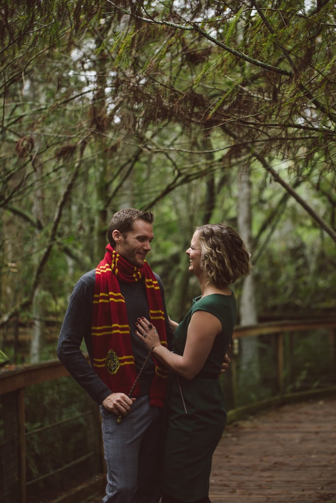 Gryffindor vs. Slytherin Harry Potter Engagement Shoot