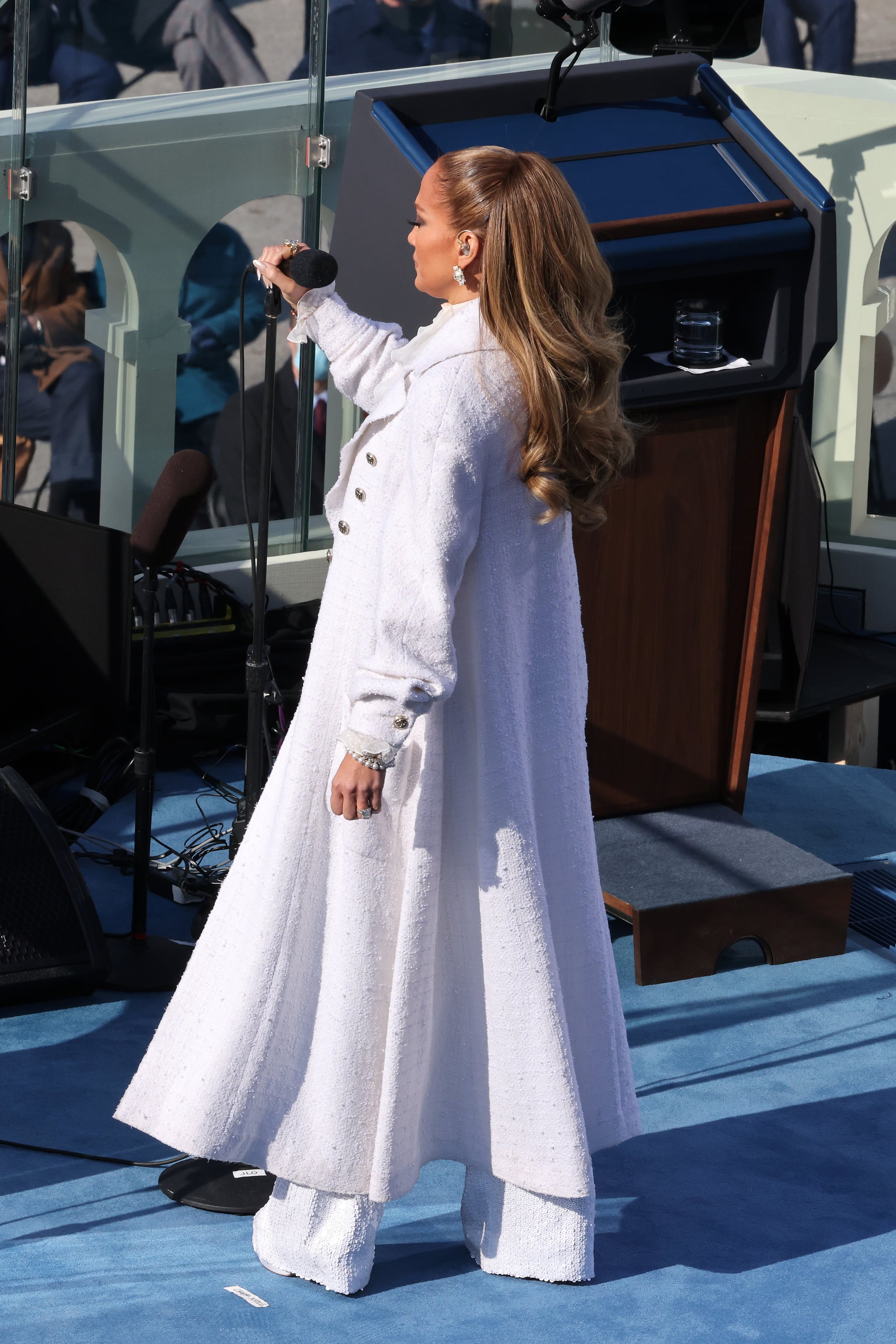 See Photos Of J Lo S White Chanel Outfit On Inauguration Day Popsugar Fashion Fn and footwear news are registered trademarks of fairchild publishing, llc. white chanel outfit on inauguration day