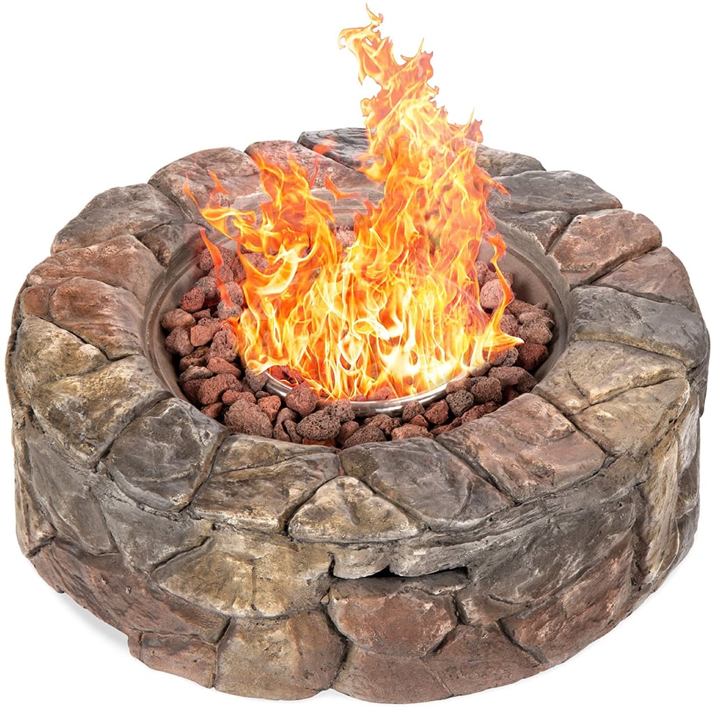 Best Choice Products 30,000 BTU Gas Fire Pit w/Natural Stone