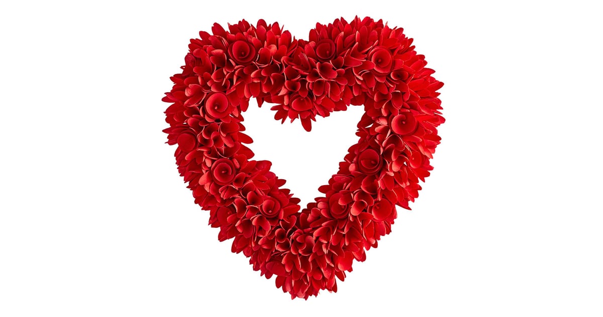 18" Heart With Roses Wood Curl Wreath | Pier 1 Valentine's ...