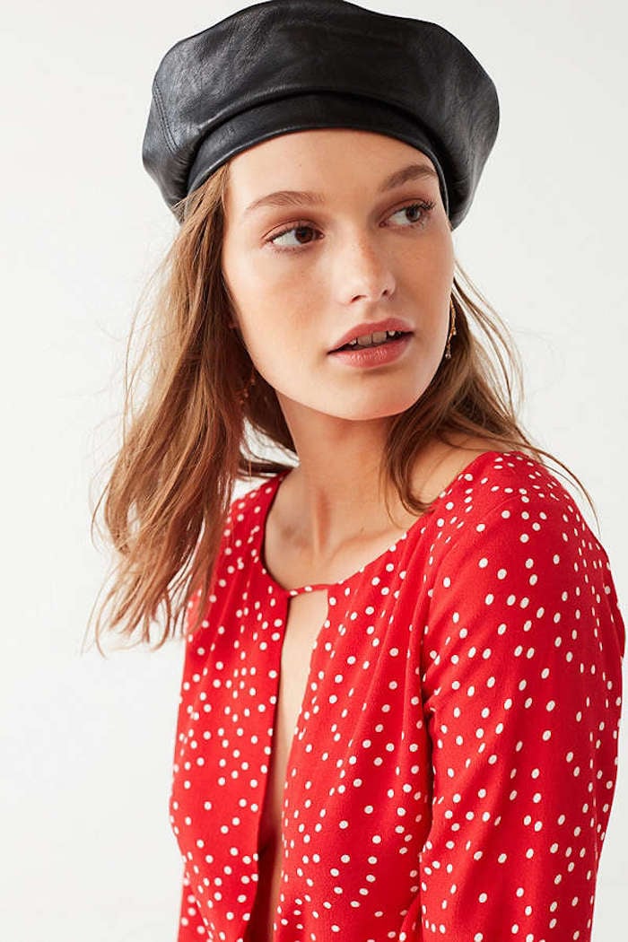 Urban Outfitters Faux Leather Beret 