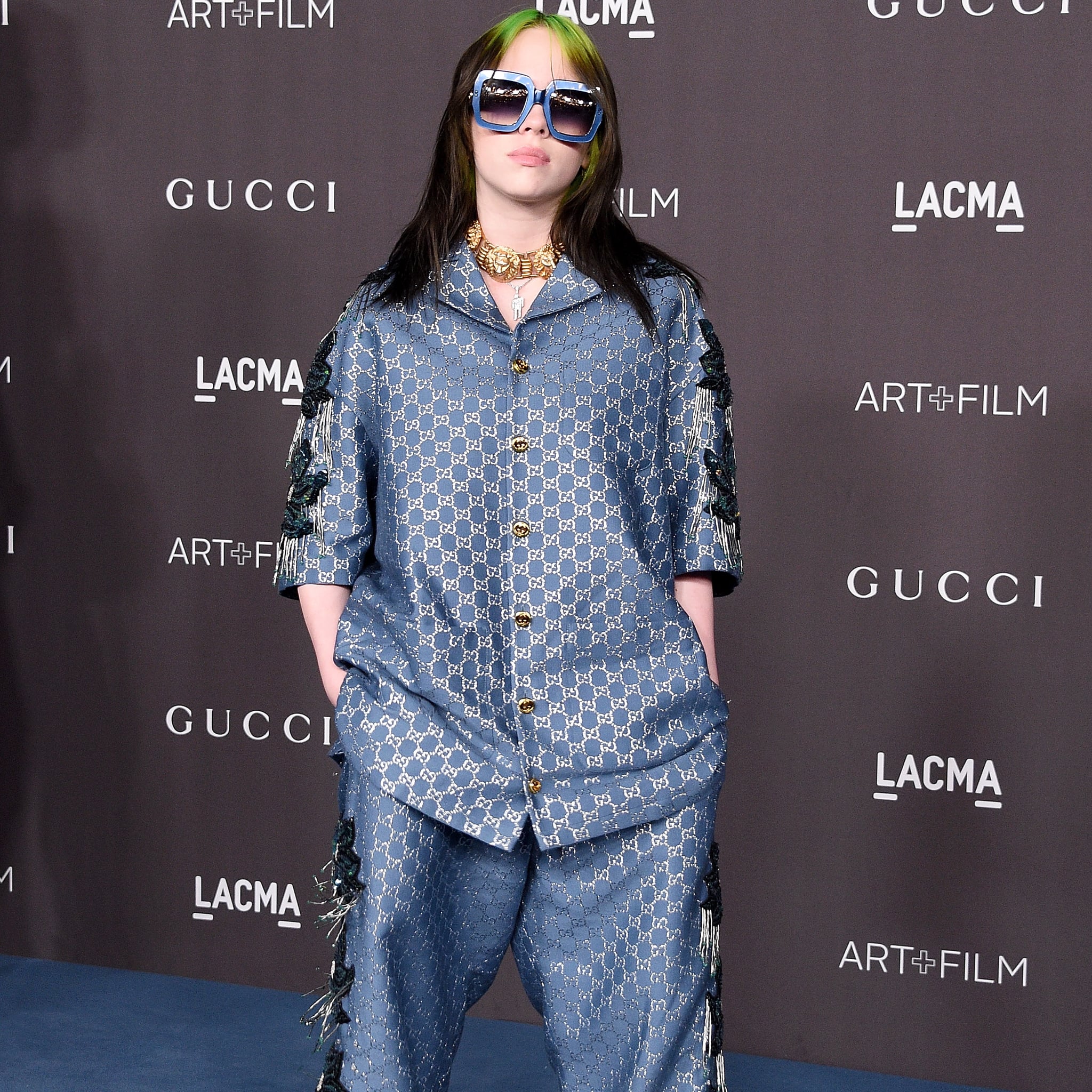 spurv manifestation dø Billie Eilish Wore Silk Gucci Pajamas on the Red Carpet | POPSUGAR Fashion