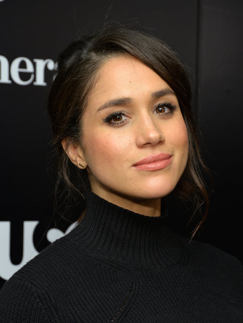 Meghan Markle's Soft Updo and Cat-Eye
