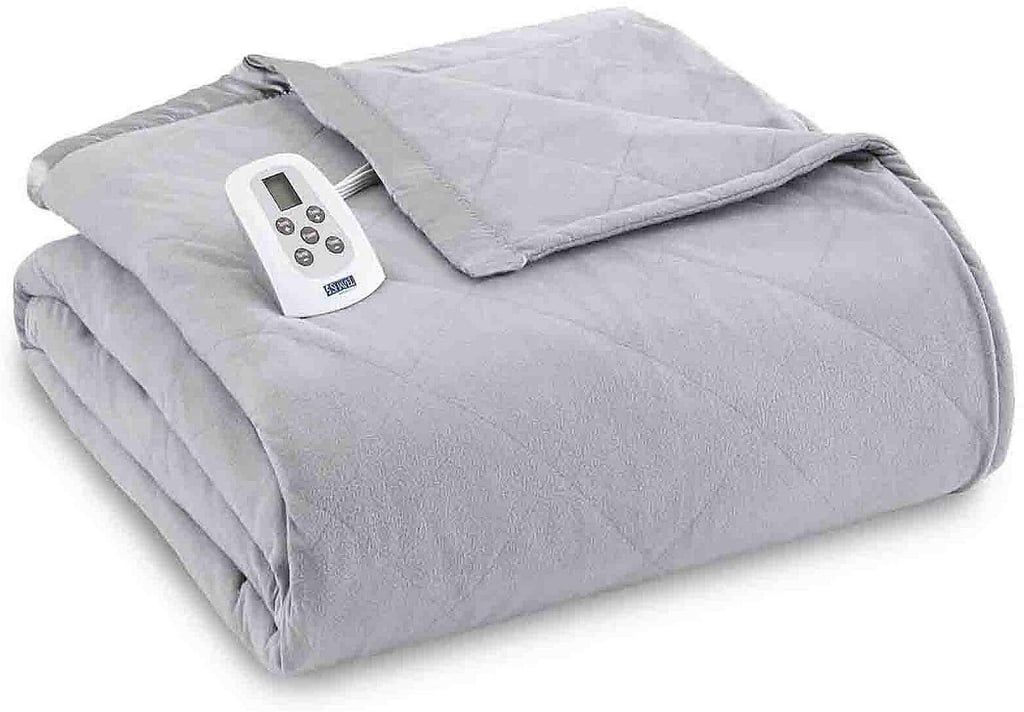 Shavel Home Products Micro Flannel Solid Electric Heated Blanket
