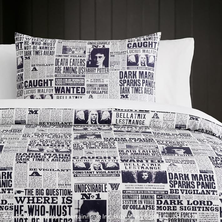 Daily Prophet Duvet Cover And Sham Cosy Harry Potter Gifts For