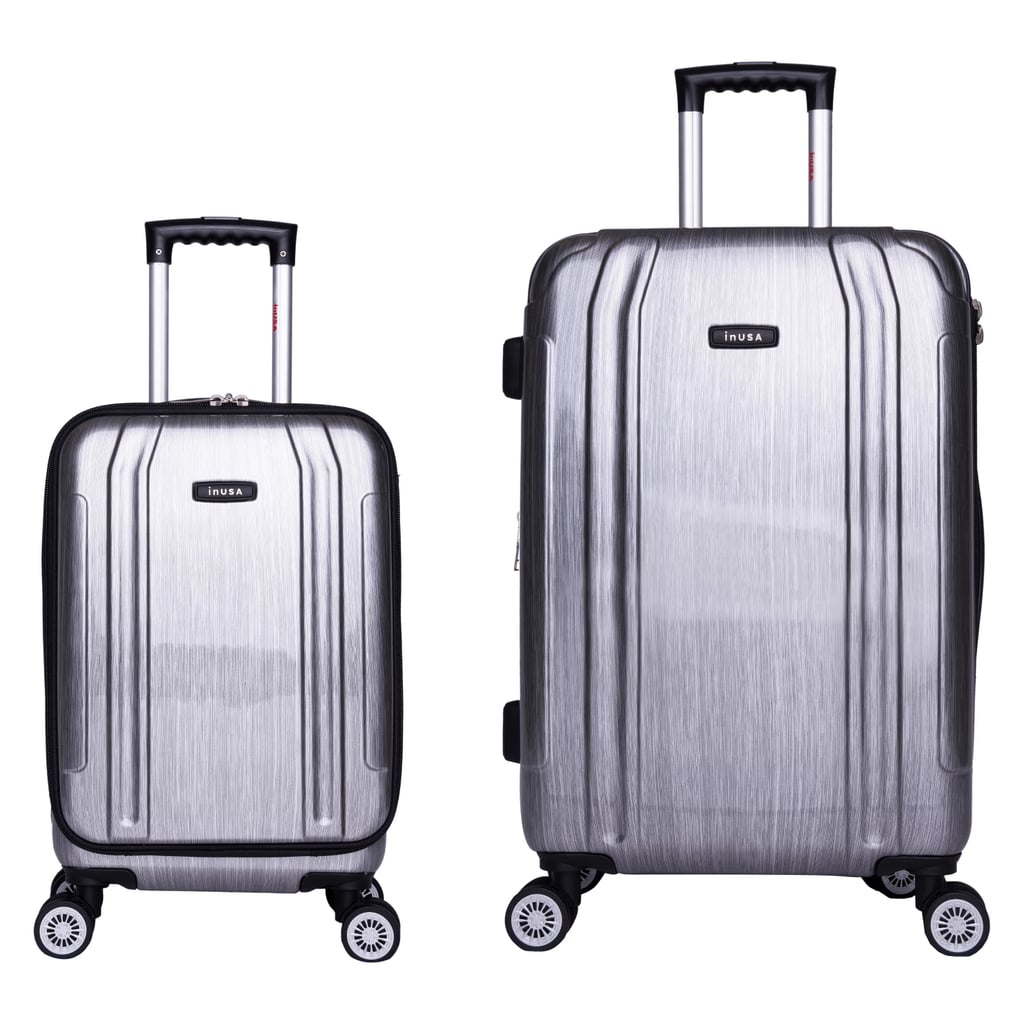 InUSA SouthWorld 2Piece Hardside Spinner Luggage Set in Silver Brush Best Luggage From Target