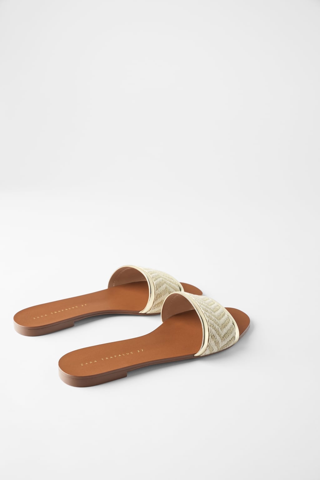 zara flat natural sandals