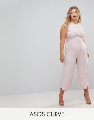 Asos Curve Jumpsuit With Wrap Front and Tie Back