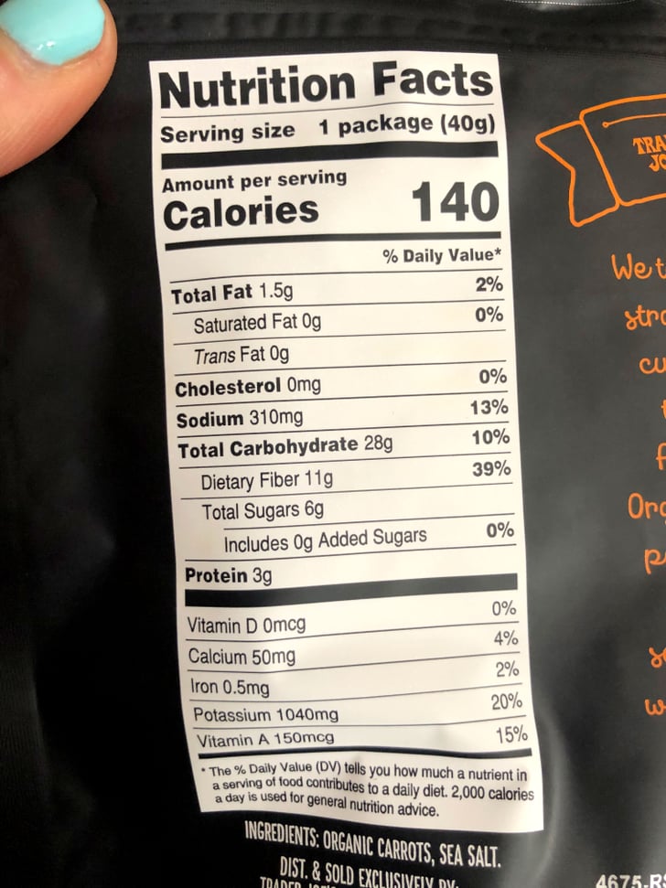 Trader Joe's Dehydrated Rainbow Carrots Snack Nutritional Info | Trader ...