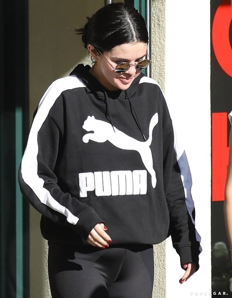 Selena Gomez Black and White Puma Leggings December 2018