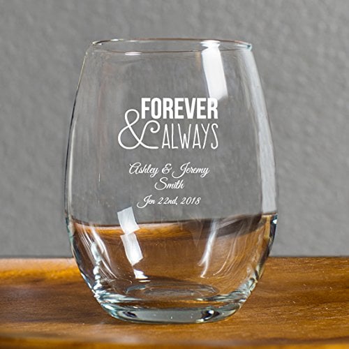 Forever and Always Stemless Wine Glasses