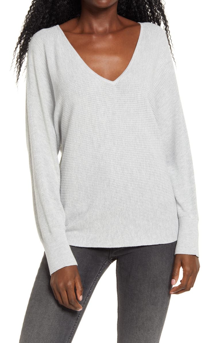 Leith Dolman Sleeve V-Neck Sweater